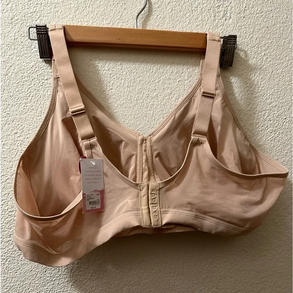 Cacique Bra CoolBliss Beige Unlined No-Wire Nylon/ Spandex Size 50D New With Tag - Picture 4 of 10